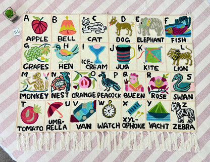 Handmade Alphabet Tapestry for Babies and Kids in Landscape Wall Hanging - JayKayBoutiqueOnline