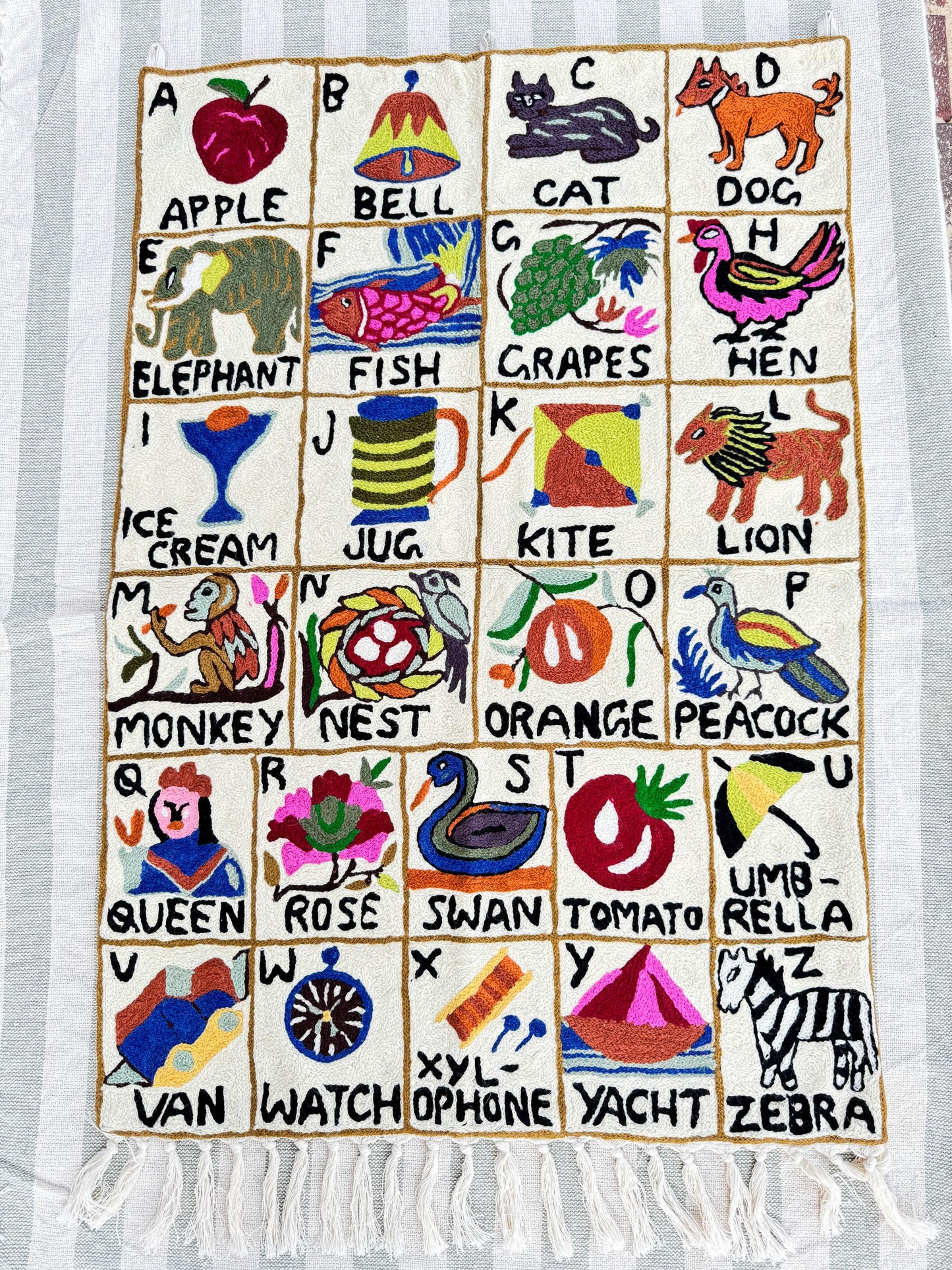 Handmade Alphabet Tapestry for Babies and kids - JayKayBoutiqueOnline