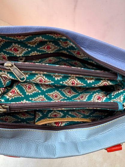Coloured Leather Hair-on Hide Handbag - JayKayBoutiqueOnline
