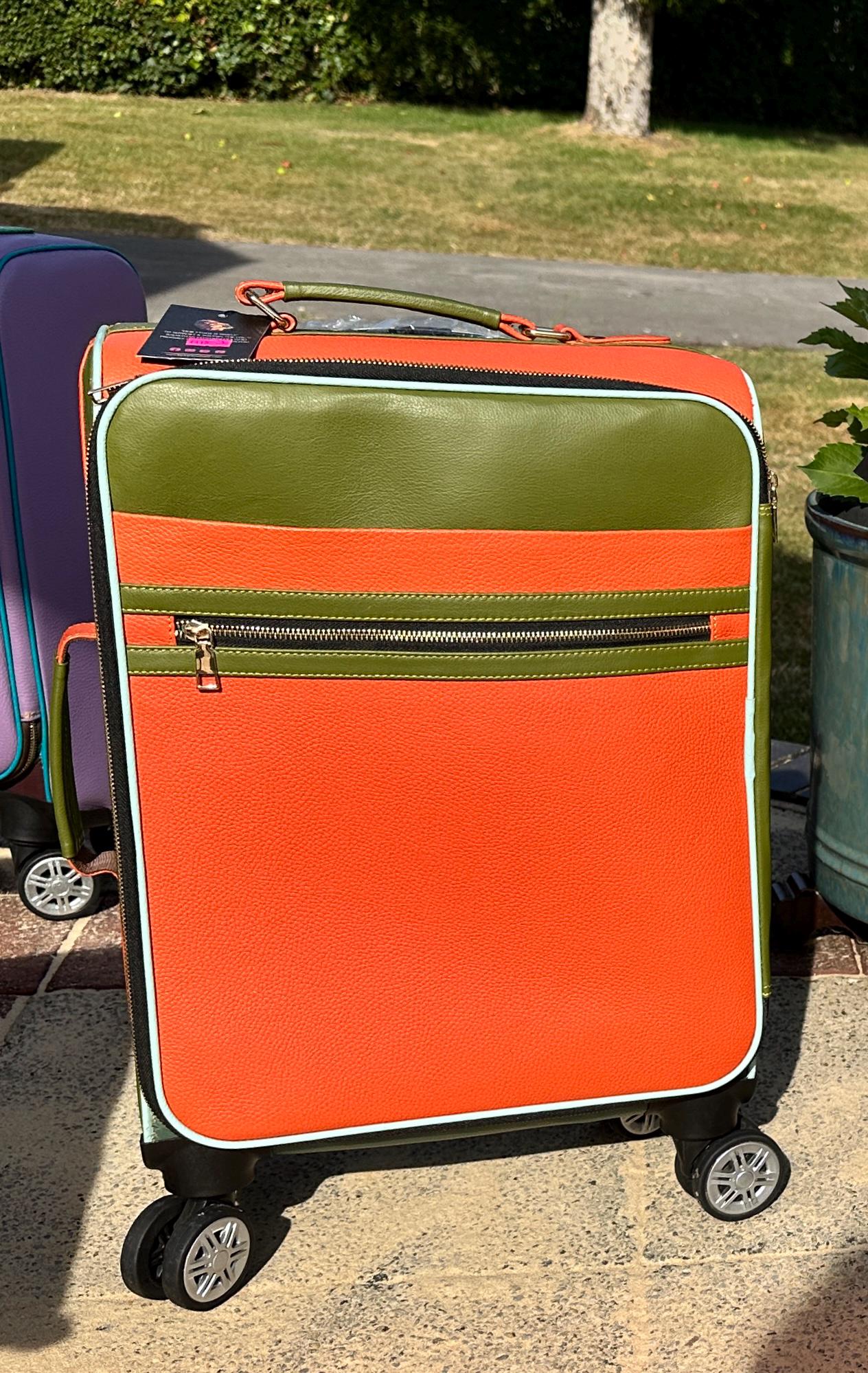 Recycled Leather Cabin Suitcase - JayKayBoutiqueOnline