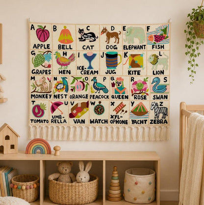Handmade Alphabet Tapestry for Babies and Kids in Landscape Wall Hanging - JayKayBoutiqueOnline