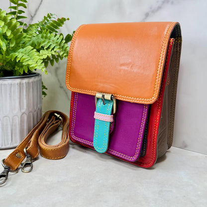 Recycled Leather Crossbody Satchel - JayKayBoutiqueOnline