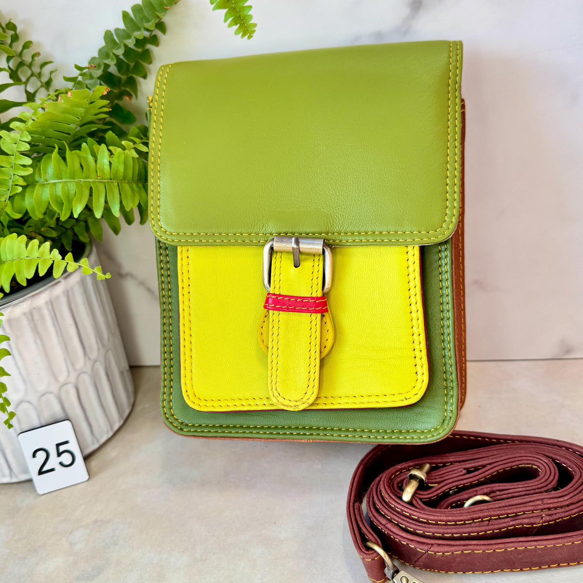 Recycled Leather Crossbody Satchel - JayKayBoutiqueOnline