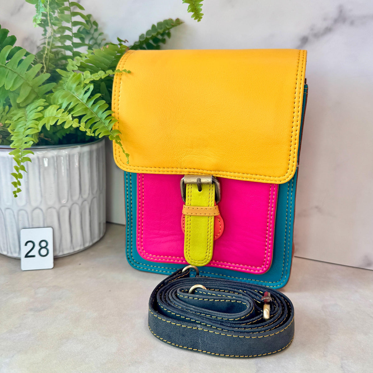 Recycled Leather Crossbody Satchel - JayKayBoutiqueOnline