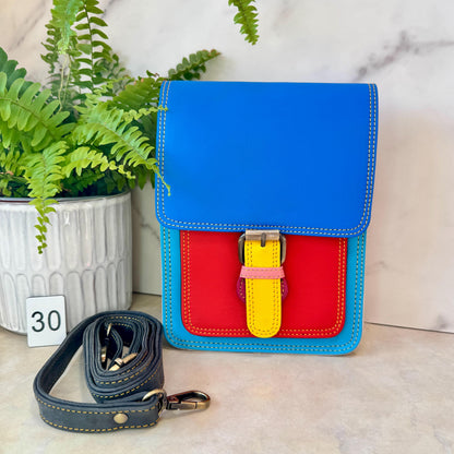 Recycled Leather Crossbody Satchel - JayKayBoutiqueOnline
