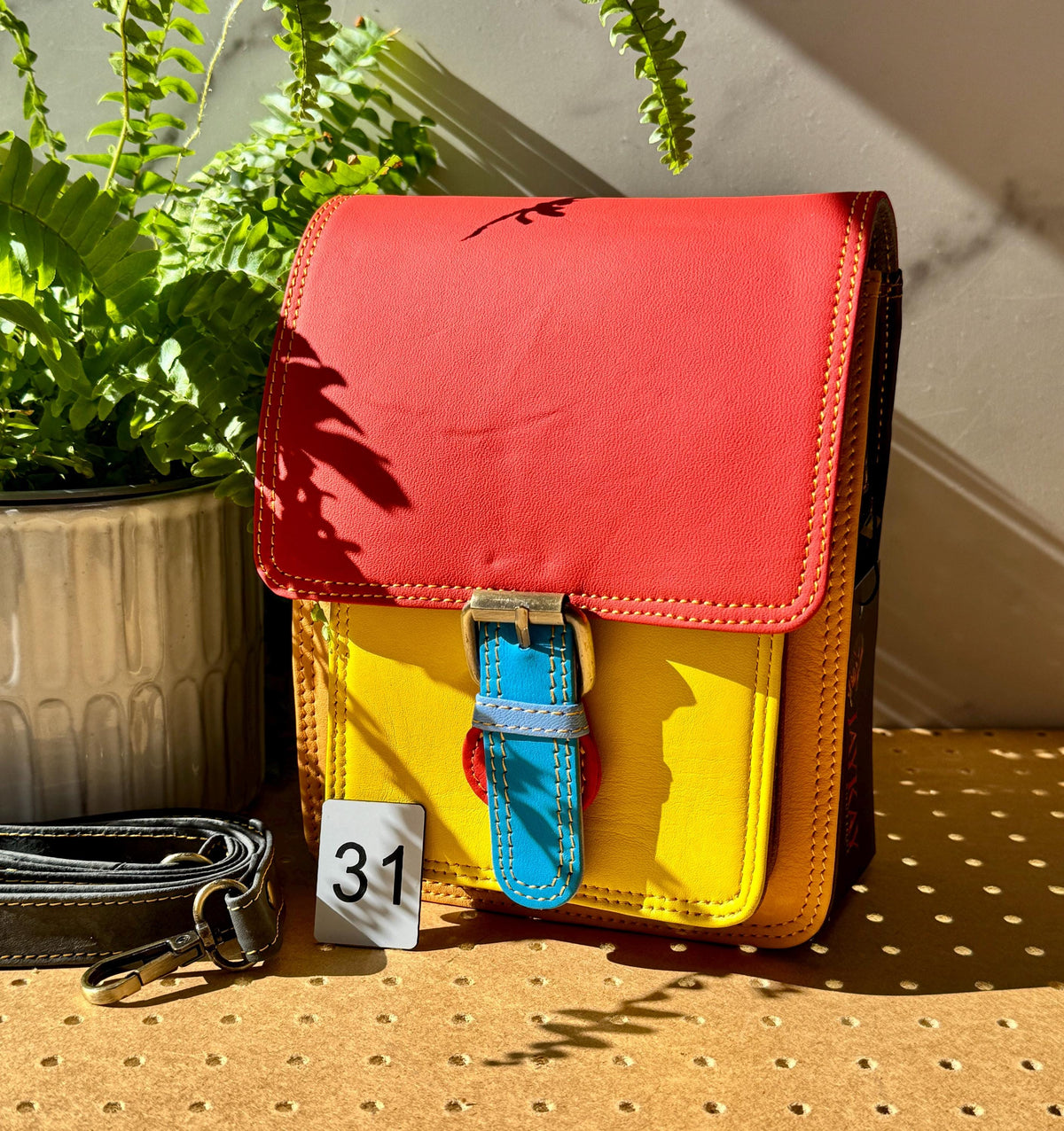 Recycled Leather Crossbody Satchel - JayKayBoutiqueOnline