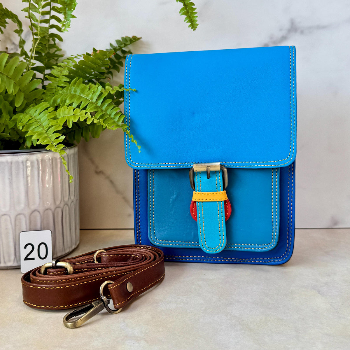Recycled Leather Crossbody Satchel - JayKayBoutiqueOnline