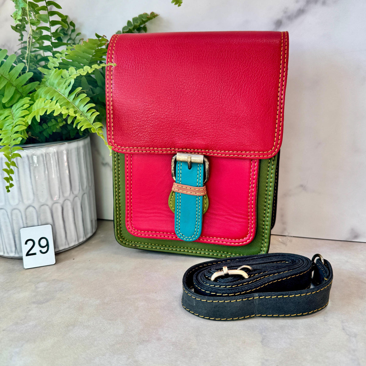 Recycled Leather Crossbody Satchel - JayKayBoutiqueOnline