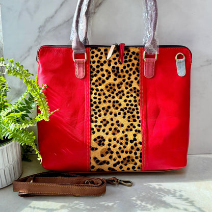 Recycled Coloured Leather Laptop Tote Bag, Padded Internal Section - JayKayBoutiqueOnline