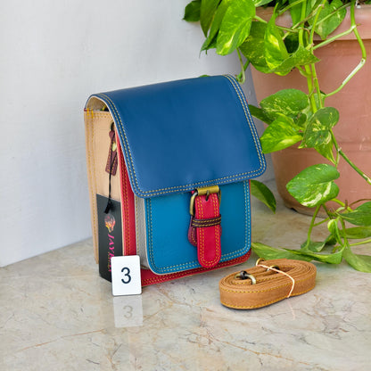 Recycled Coloured Leather Crossbody Satchel - JayKayBoutiqueOnline
