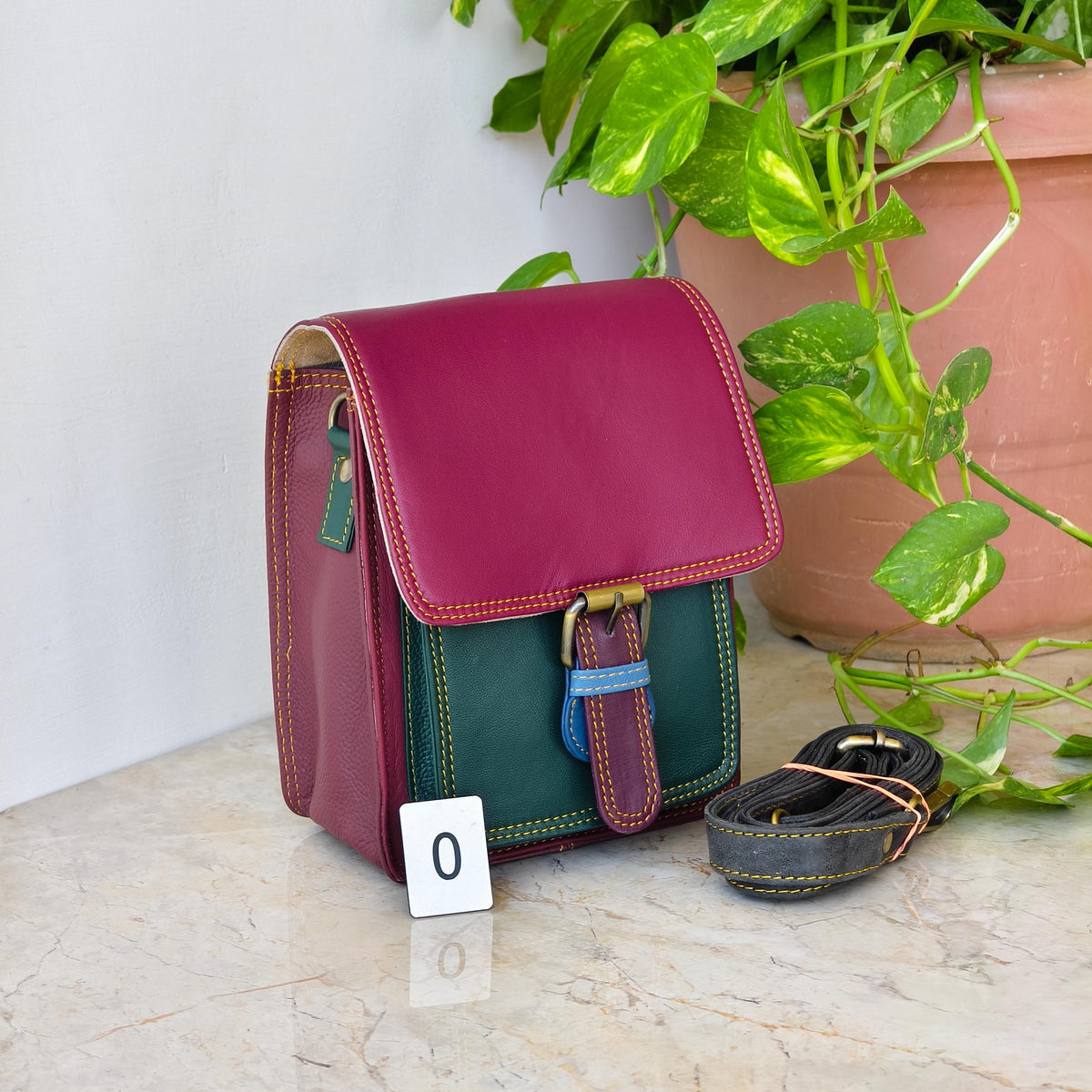 Recycled Coloured Leather Crossbody Satchel - JayKayBoutiqueOnline