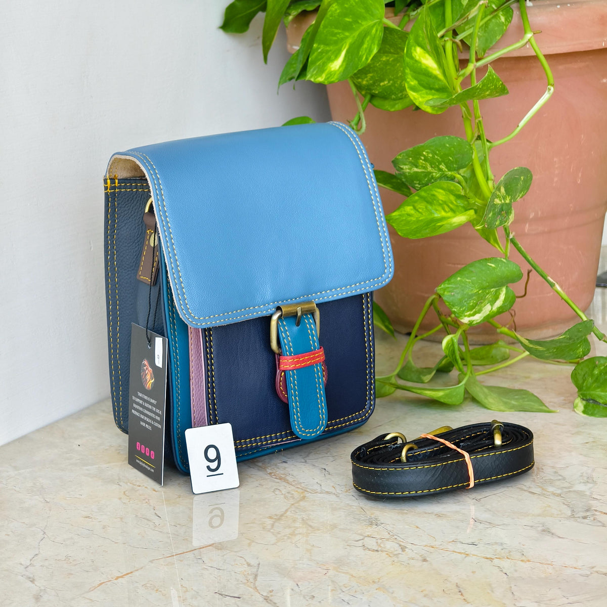 Recycled Coloured Leather Crossbody Satchel - JayKayBoutiqueOnline