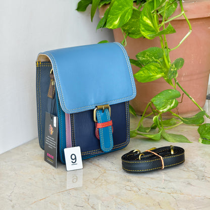 Recycled Coloured Leather Crossbody Satchel - JayKayBoutiqueOnline