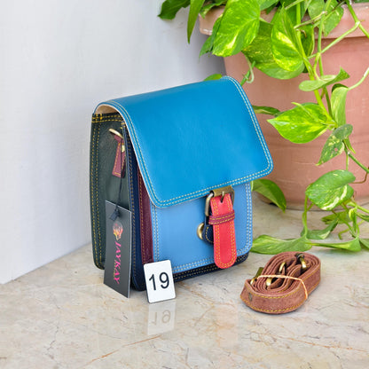 Recycled Coloured Leather Crossbody Satchel - JayKayBoutiqueOnline