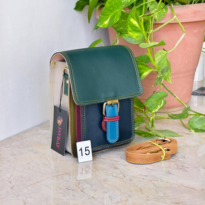 Recycled Coloured Leather Crossbody Satchel - JayKayBoutiqueOnline