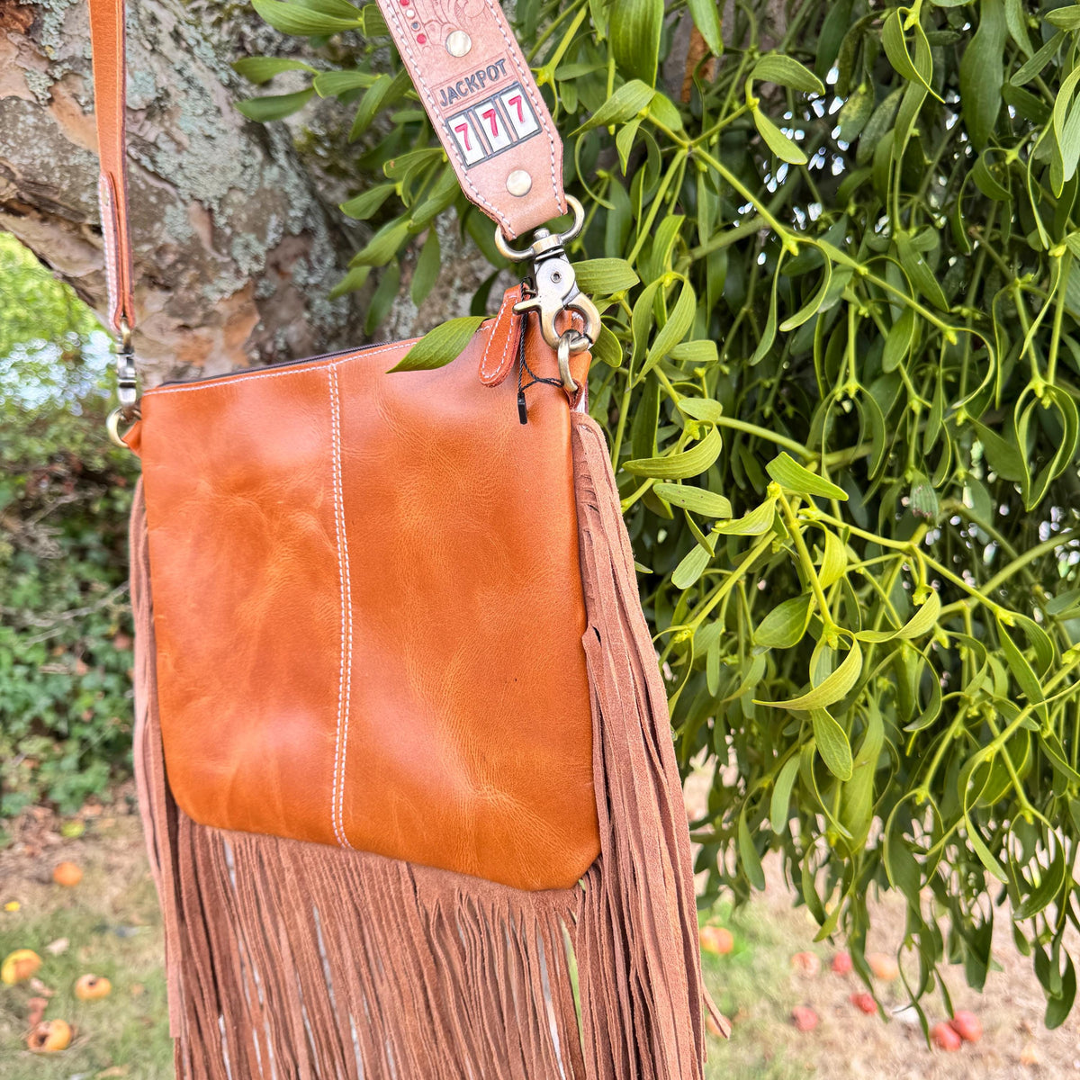 Cowhide Fringed Tooled Leather Cross Body Shoulder Bag or Clutch - JayKayBoutiqueOnline