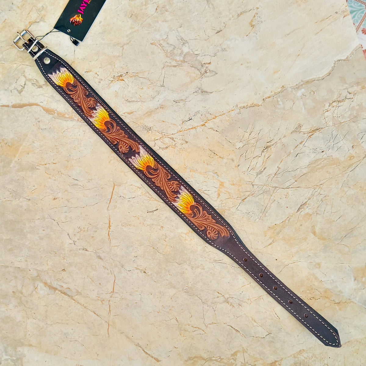 Hand-Tooled Leather Dog Collar - JayKayBoutiqueOnline