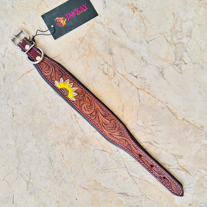 Hand-Tooled Leather Dog Collar - JayKayBoutiqueOnline