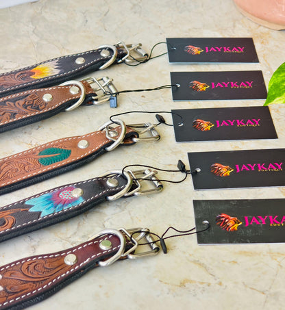 Hand-Tooled Leather Dog Collar - JayKayBoutiqueOnline