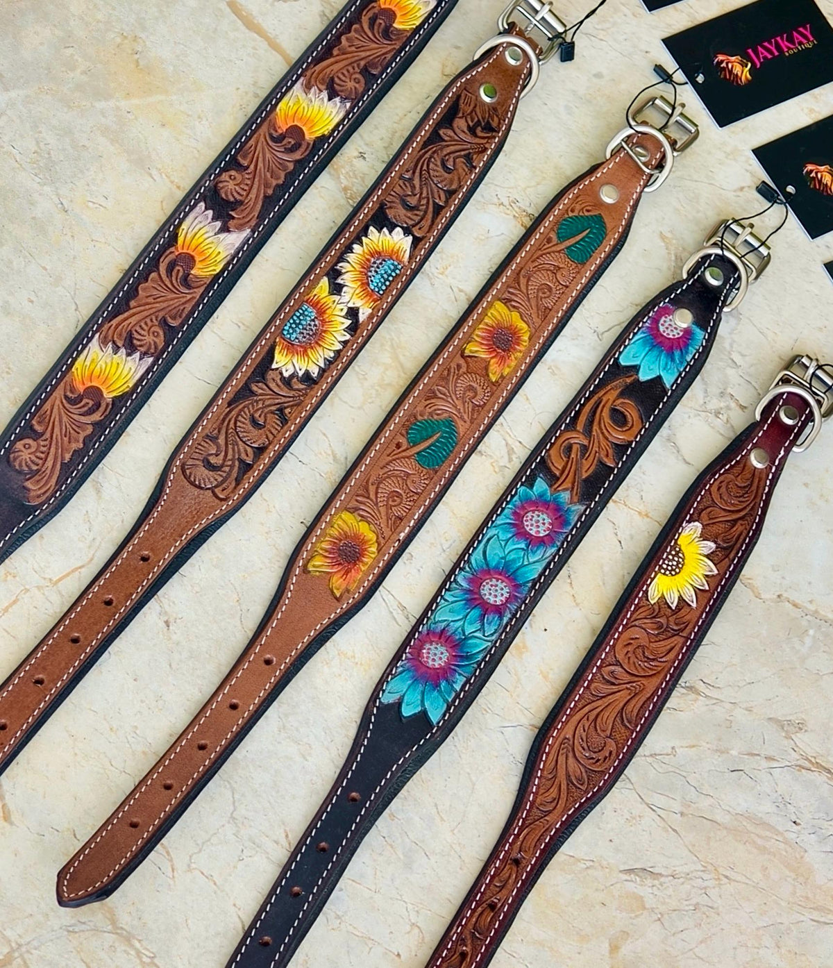 Hand-Tooled Leather Dog Collar - JayKayBoutiqueOnline