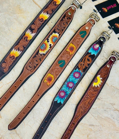 Hand-Tooled Leather Dog Collar - JayKayBoutiqueOnline