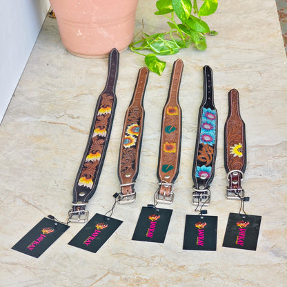 Hand-Tooled Leather Dog Collar - JayKayBoutiqueOnline