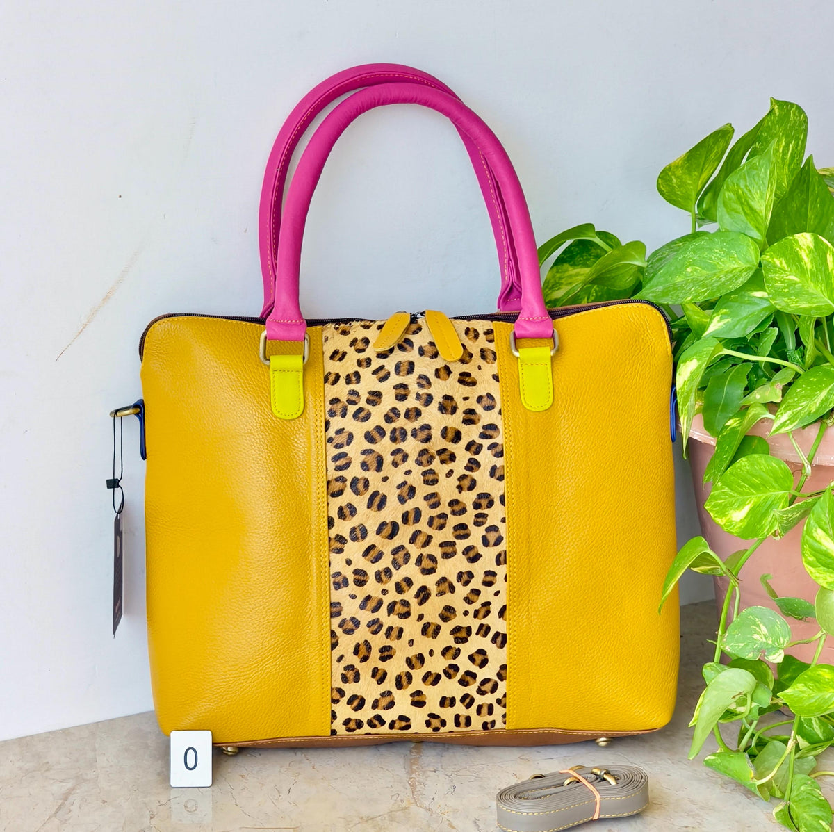 Recycled Coloured Leather Laptop Tote Bag, Padded Internal Section - JayKayBoutiqueOnline