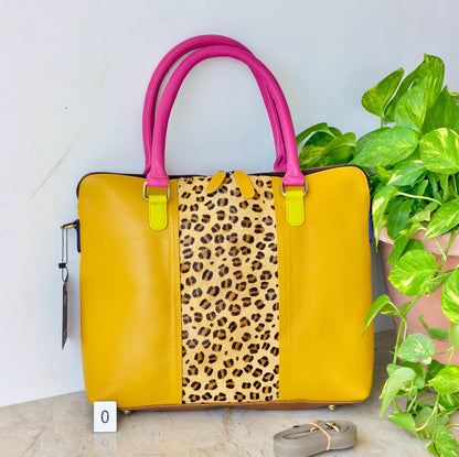 Recycled Coloured Leather Laptop Tote Bag, Padded Internal Section - JayKayBoutiqueOnline