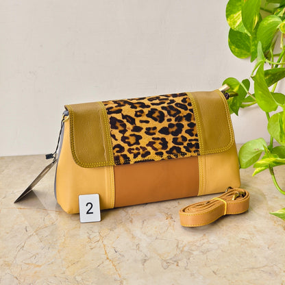 Colour Block Recycled Leather Crossbody Clutch Bag - JayKayBoutiqueOnline