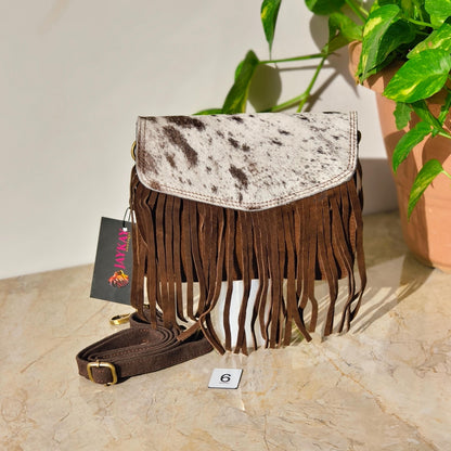 Fringed Cowhide Suede Crossbody Bag - JayKayBoutiqueOnline