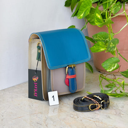 Recycled Coloured Leather Crossbody Satchel - JayKayBoutiqueOnline