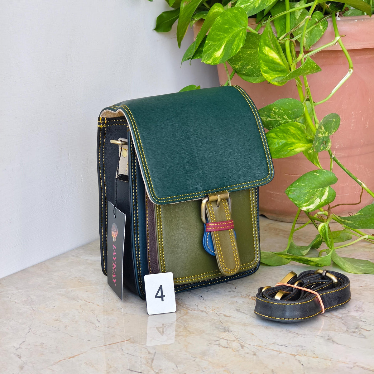 Recycled Coloured Leather Crossbody Satchel - JayKayBoutiqueOnline