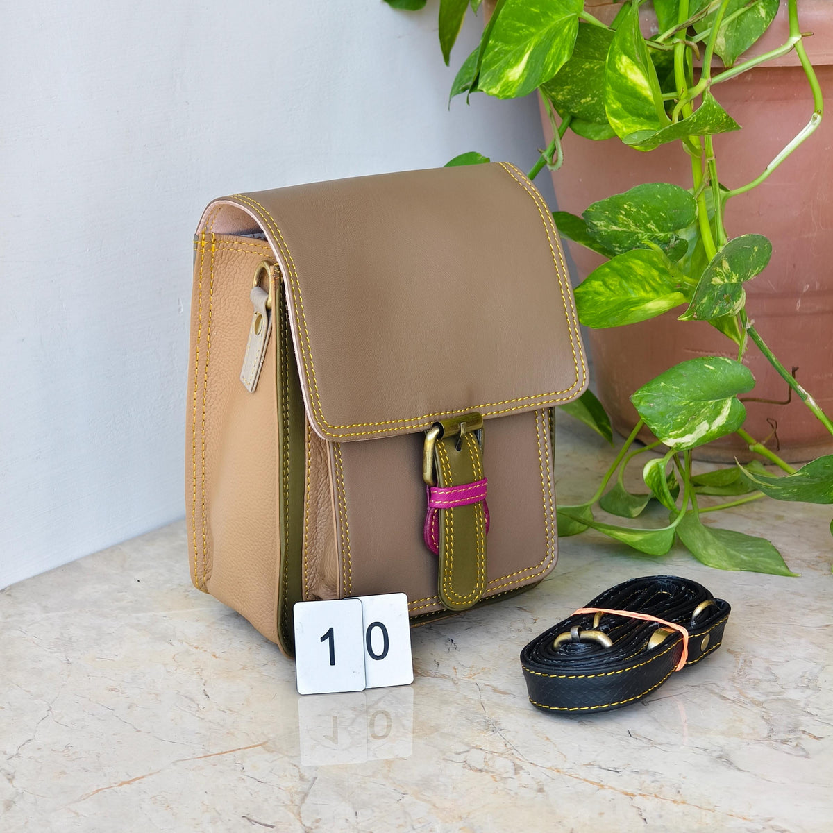 Recycled Coloured Leather Crossbody Satchel - JayKayBoutiqueOnline