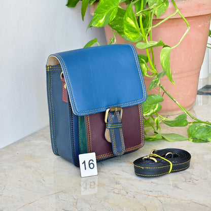 Recycled Coloured Leather Crossbody Satchel - JayKayBoutiqueOnline