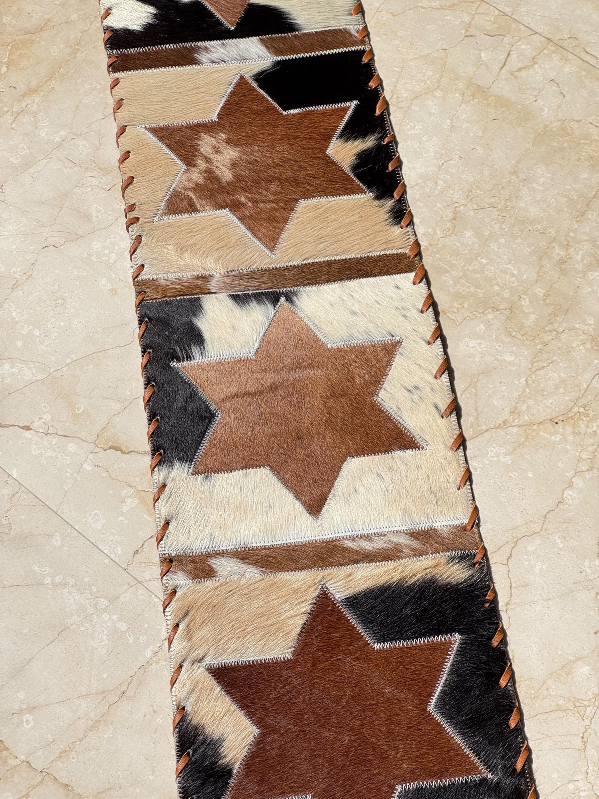 Western Star Cowhide Table Runner with Suede Fringe - JayKayBoutiqueOnline