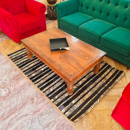 Patchwork Cowhide Rugs – Geometric Designs, 6 x 4 ft, Zebra Print - JayKayBoutiqueOnline
