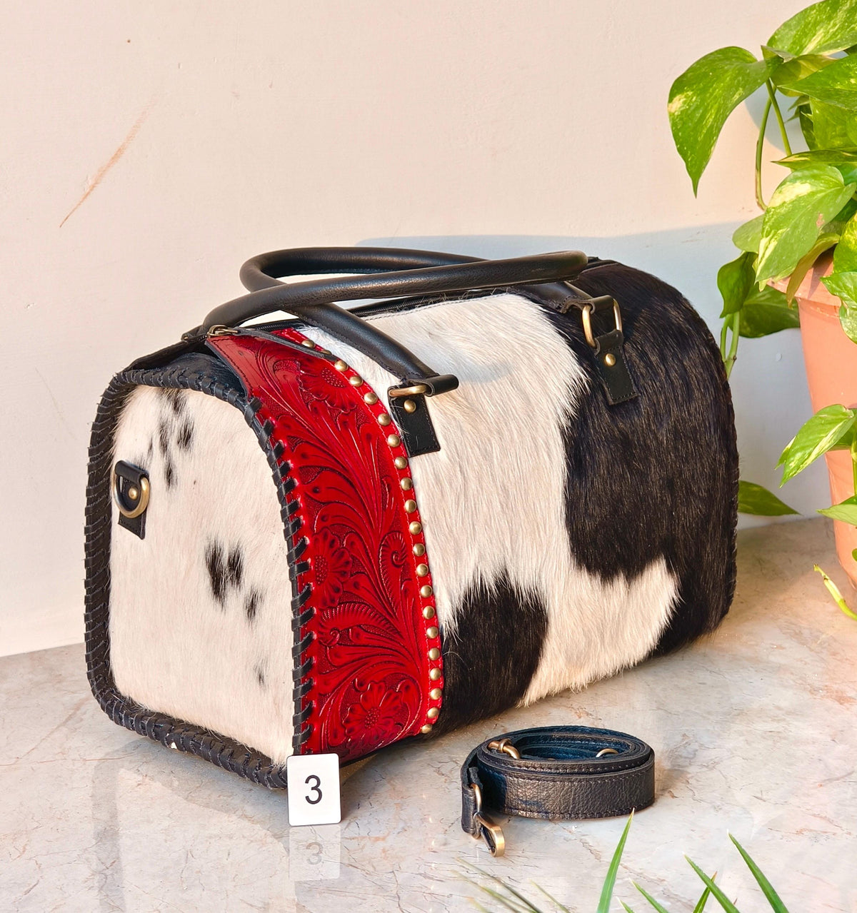 Hand Tooled Cowhide and Leather Speedy Bags - JayKayBoutiqueOnline