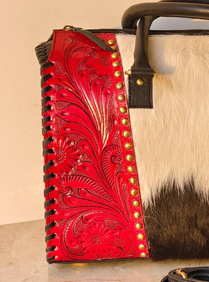 Hand Tooled Cowhide and Leather Speedy Bags - JayKayBoutiqueOnline