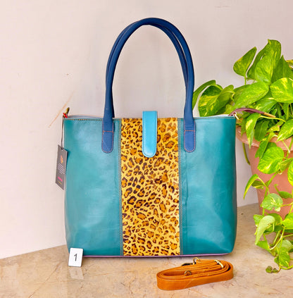 Recycled Leather Laptop Tote - JayKayBoutiqueOnline