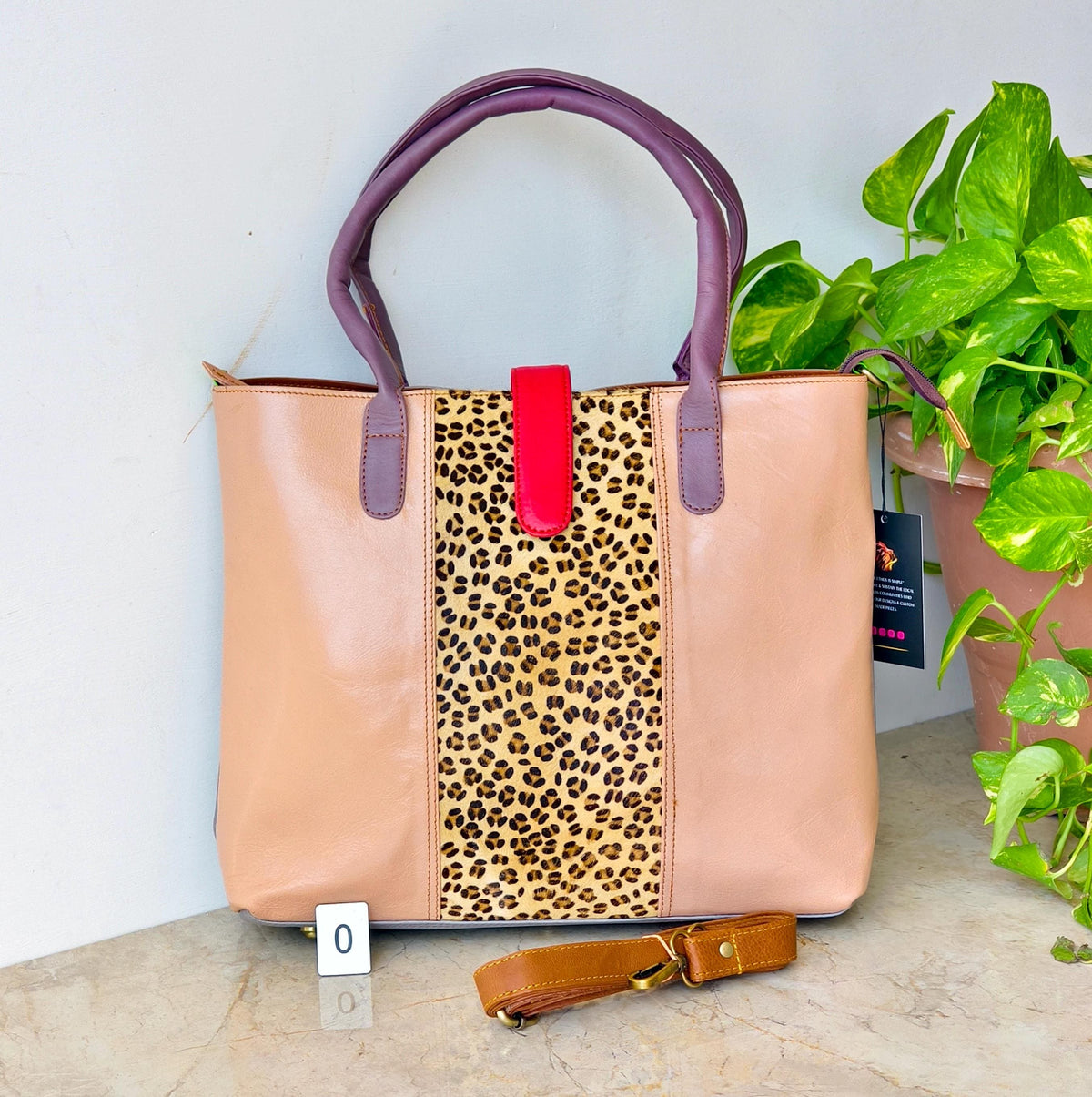 Recycled Leather Laptop Tote - JayKayBoutiqueOnline