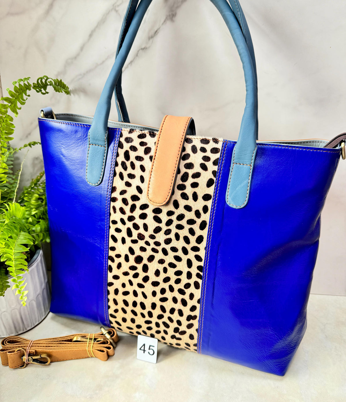 Recycled Leather Laptop Tote - JayKayBoutiqueOnline