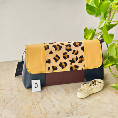 Colour Block Recycled Leather Crossbody Clutch Bag - JayKayBoutiqueOnline