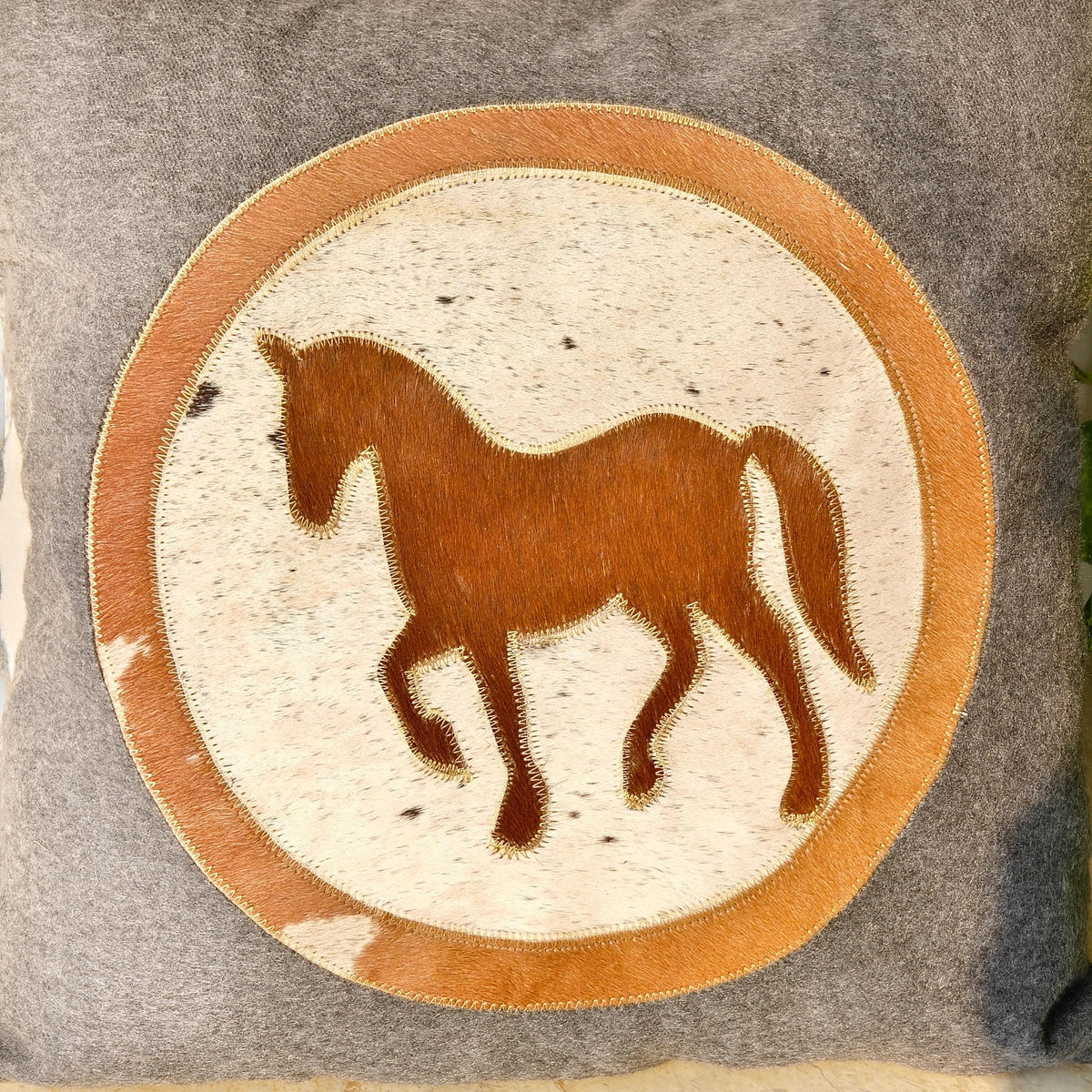 Cowhide Cushion Cover Horse Longhorn Cow Design 40x40cm - JayKayBoutiqueOnline