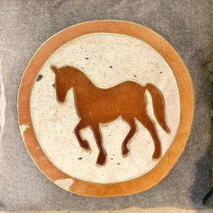 Cowhide Cushion Cover Horse Longhorn Cow Design 40x40cm - JayKayBoutiqueOnline