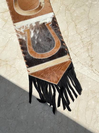 Horseshoe Cowhide Table Runner – Rustic Western Home Décor - JayKayBoutiqueOnline