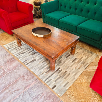Patchwork Cowhide Rugs – Geometric Designs, 6 x 4 ft, Zebra Print - JayKayBoutiqueOnline