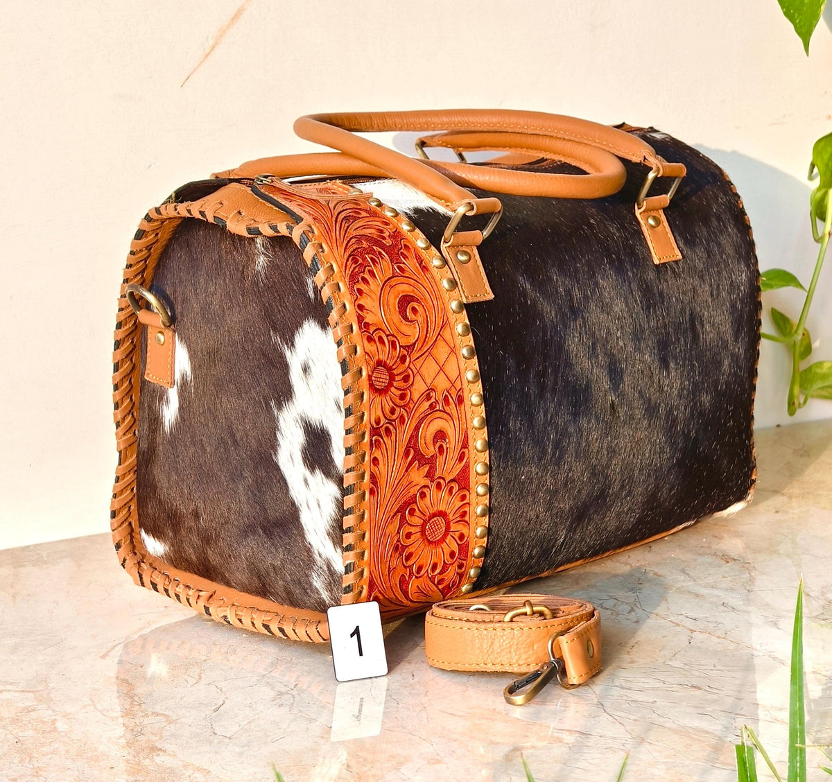 Hand Tooled Cowhide and Leather Speedy Bags - JayKayBoutiqueOnline