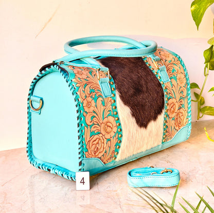Hand Tooled Cowhide and Leather Speedy Bags - JayKayBoutiqueOnline
