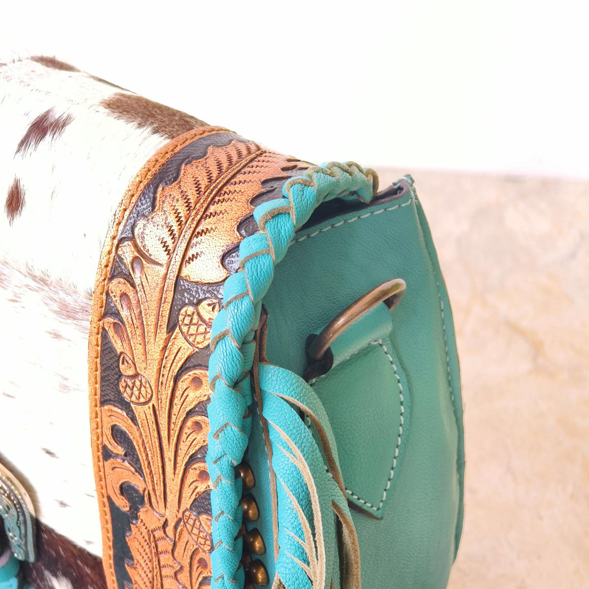 Western Cowhide Fringe Bag – Hand Tooled Leather Crossbody Handbag - JayKayBoutiqueOnline