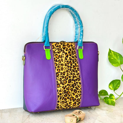 Recycled Coloured Leather Laptop Tote Bag, Padded Internal Section - JayKayBoutiqueOnline